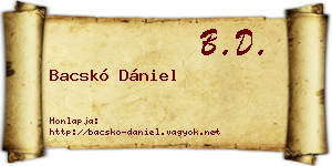 Bacskó Dániel névjegykártya